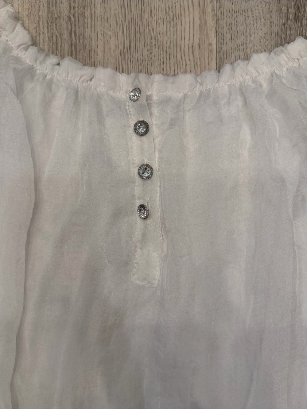 NWT India Boutique White Sheer Boho Peasant Blouse One Size Ruffle Bell Sleeve - Picture 4 of 4